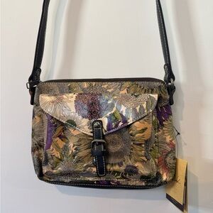 Patricia Nash Sunflower Avellino Leather Crossbody Bag, NWT